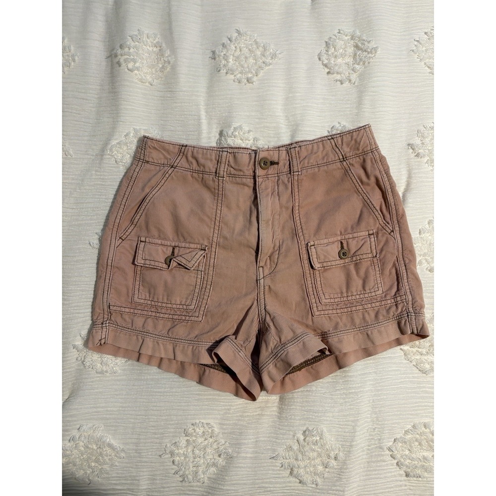American Eagle Pink Corduroy Cargo Shorts Womens 2 High Rise Gorpcore Utility